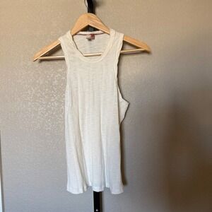 Anthropologie Pilcro Womens Ribbed High Neck Tank Top Cream White Large